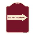 Signmission Visitor Parking With Right Arrow Heavy-Gauge Aluminum Architectural Sign, 24" x 18", BU-1824-24376 A-DES-BU-1824-24376